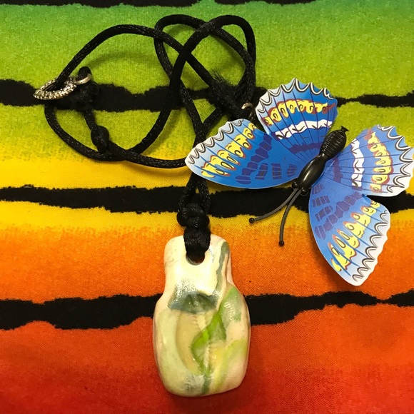 Ceramic One of a Kind Handmade Vintage Rare Unique Boho Necklace - Picture 10 of 16